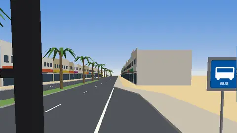 Practice clip still: Pulling out of a bus bay